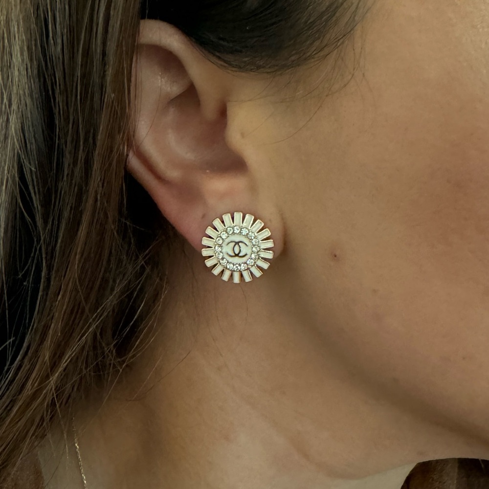Vintage Chanel Button Earrings